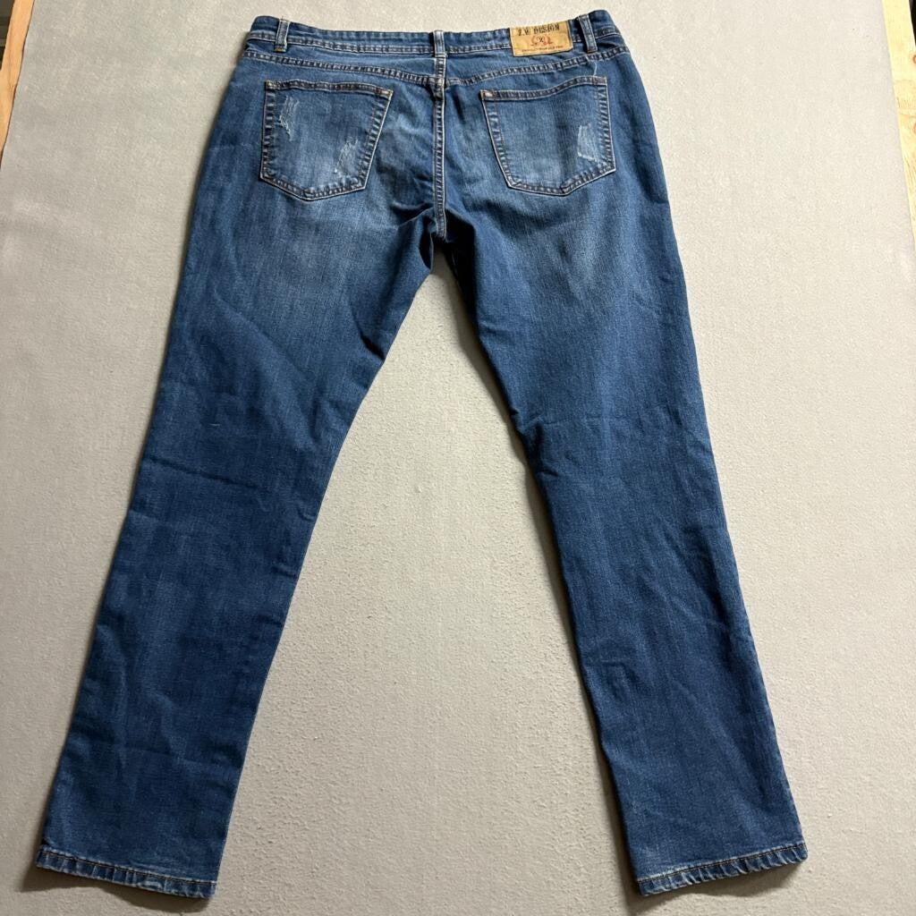 Z.W Design Jeans Mens 36 Blue Denim Stretch Straight Leg Pants