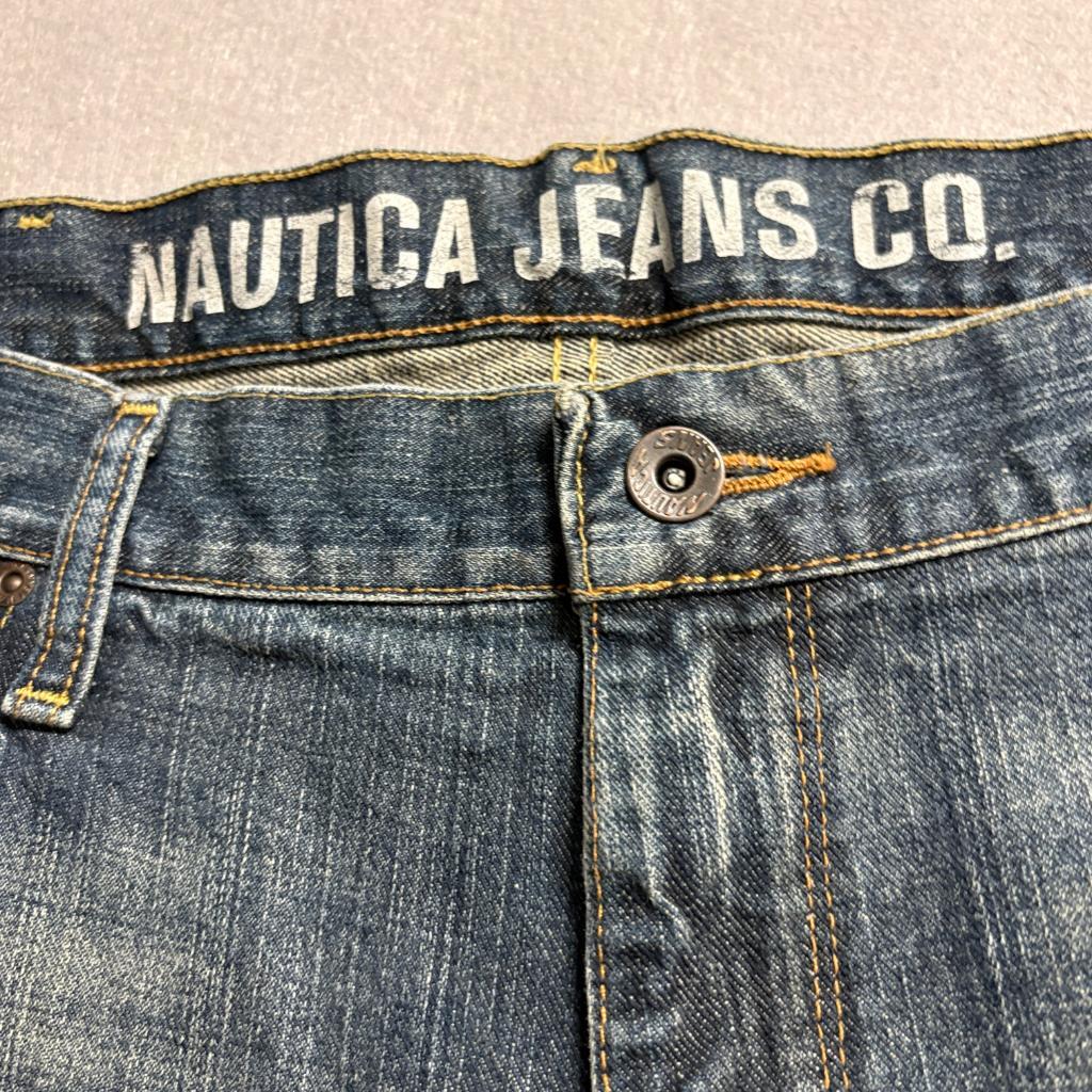 Nautica Jeans Co Mens 40x32 Blue Denim Straight Leg Jeans 100% Cotton