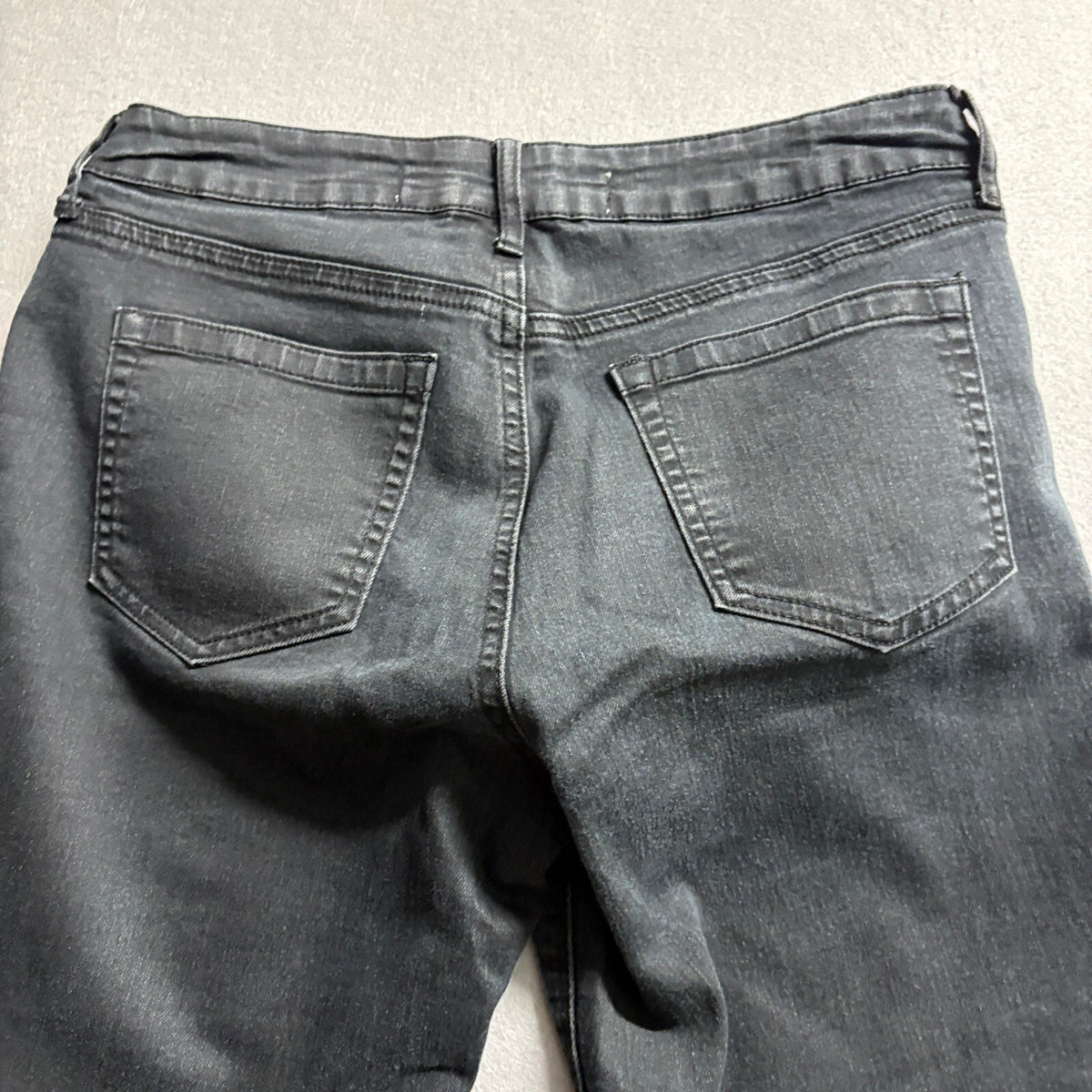 Ashley Mason Womens Studded Frayed Hem Ankle Jeans Black Size 9 Stretch Denim