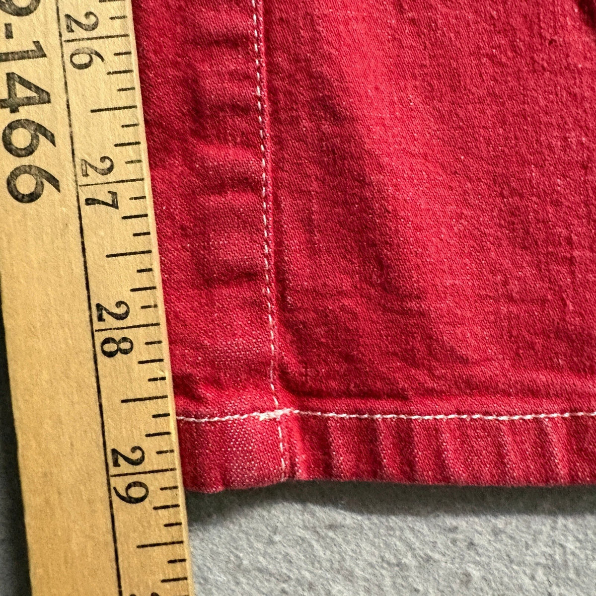 Guess Jeans Vintage Womens 24 Red Denim Pants Bootcut Mid Rise Made in Hong Kong