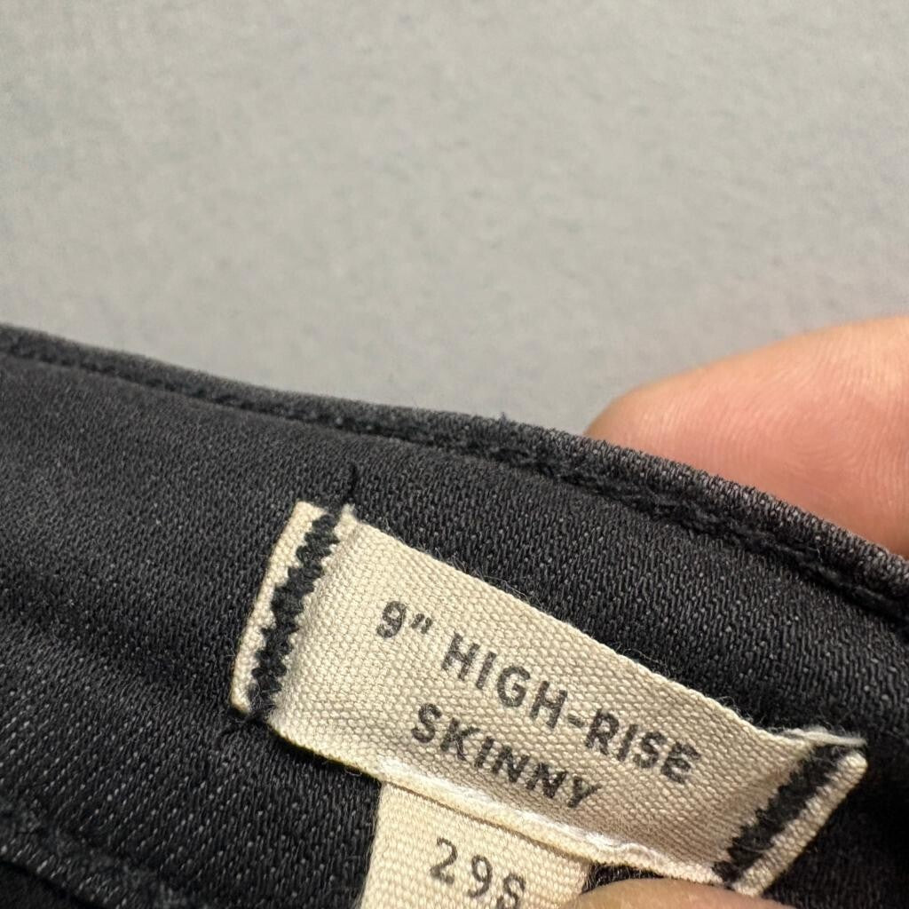 Madewell 9 High Rise Skinny Jeans Womens 29 Black Distressed Raw Hem Denim