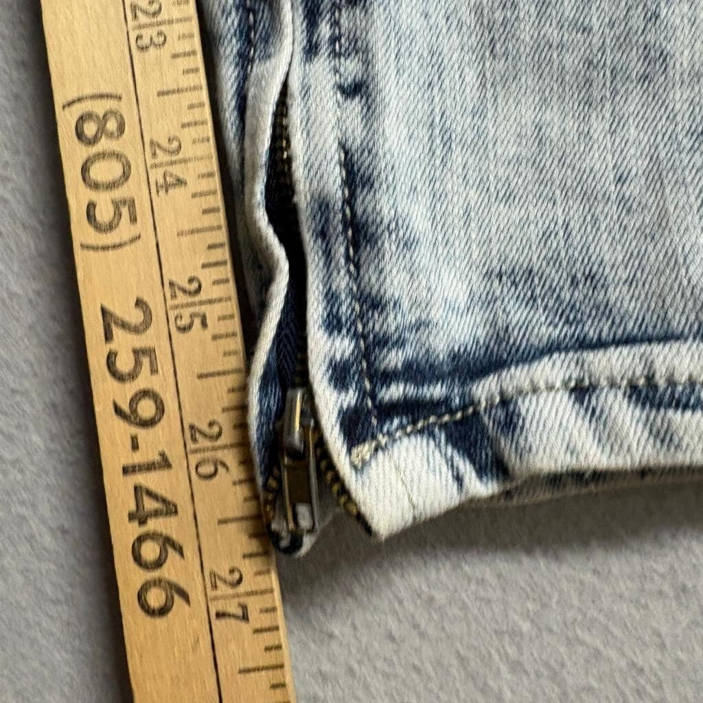 Rue21 Premium Biker Jeans Mens 28x30 Blue Acid Wash Moto Skinny Supreme Flex