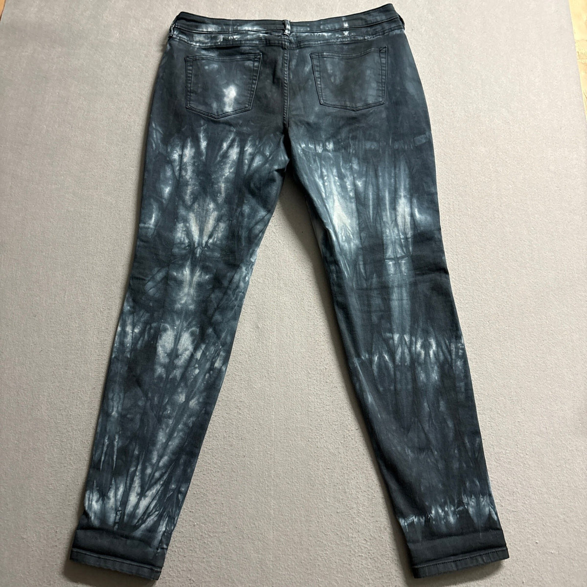 a.n.a Womens Tie Dye Jegging Jeans Size 31/12 Black Gray Acid Wash Stretch Denim