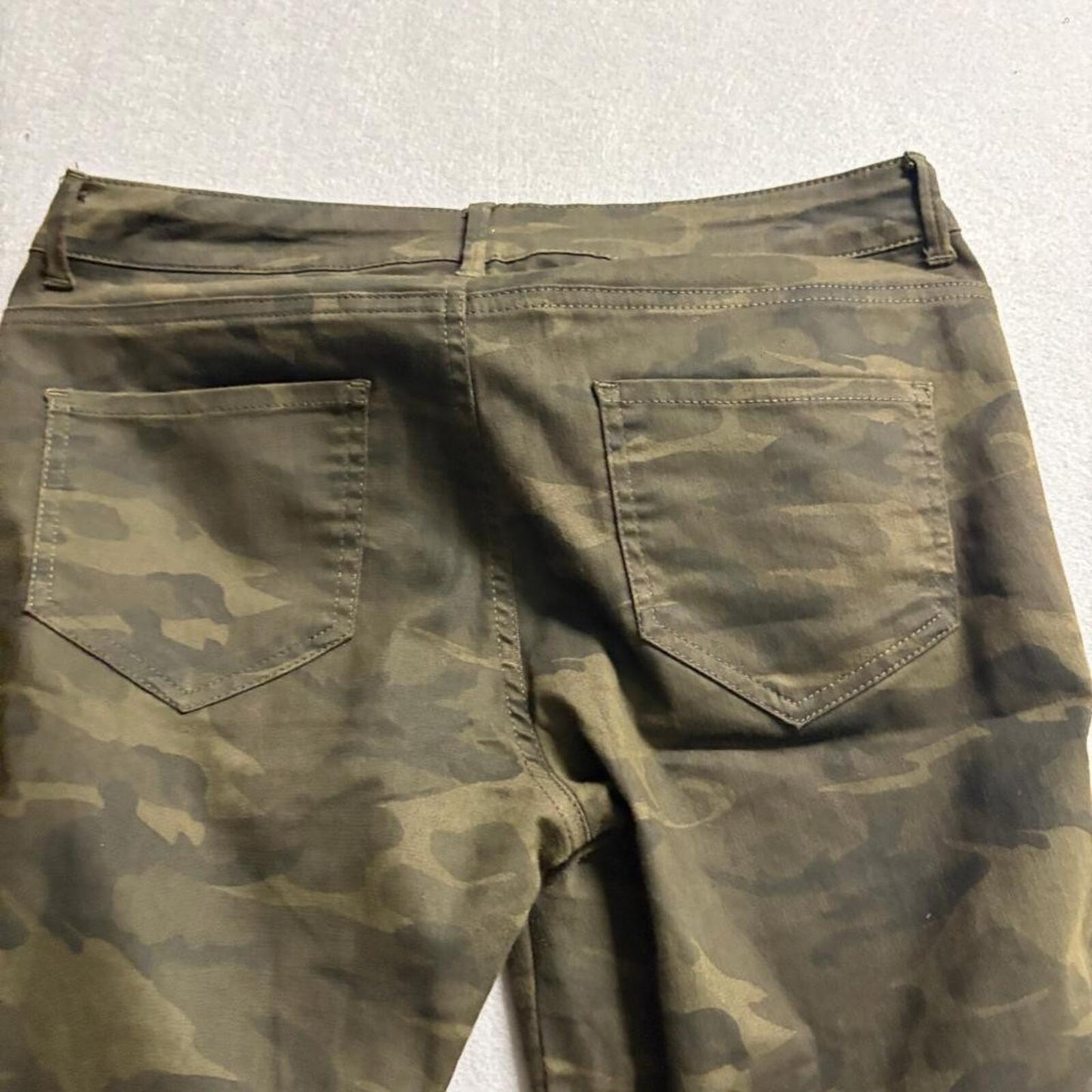 Zara Basic Z1975 Denim Womens Size 8 Camo Moto Skinny Jeans Green Camouflage