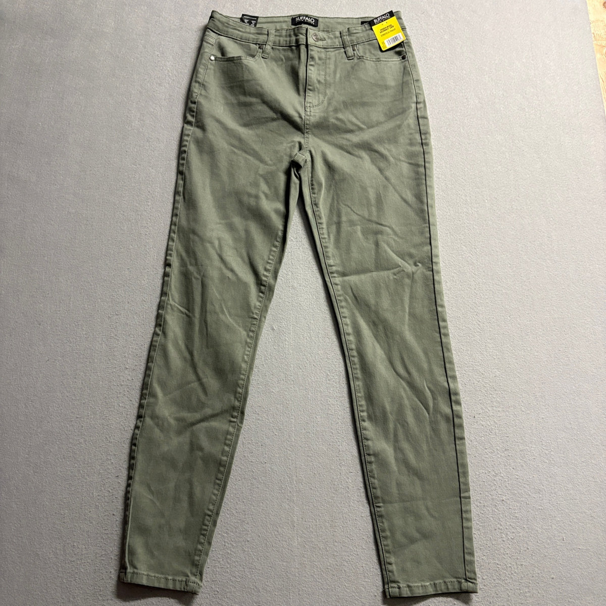 Buffalo David Bitton Hanna High Rise Skinny Leg Pants Size 6/28 Vintage Green