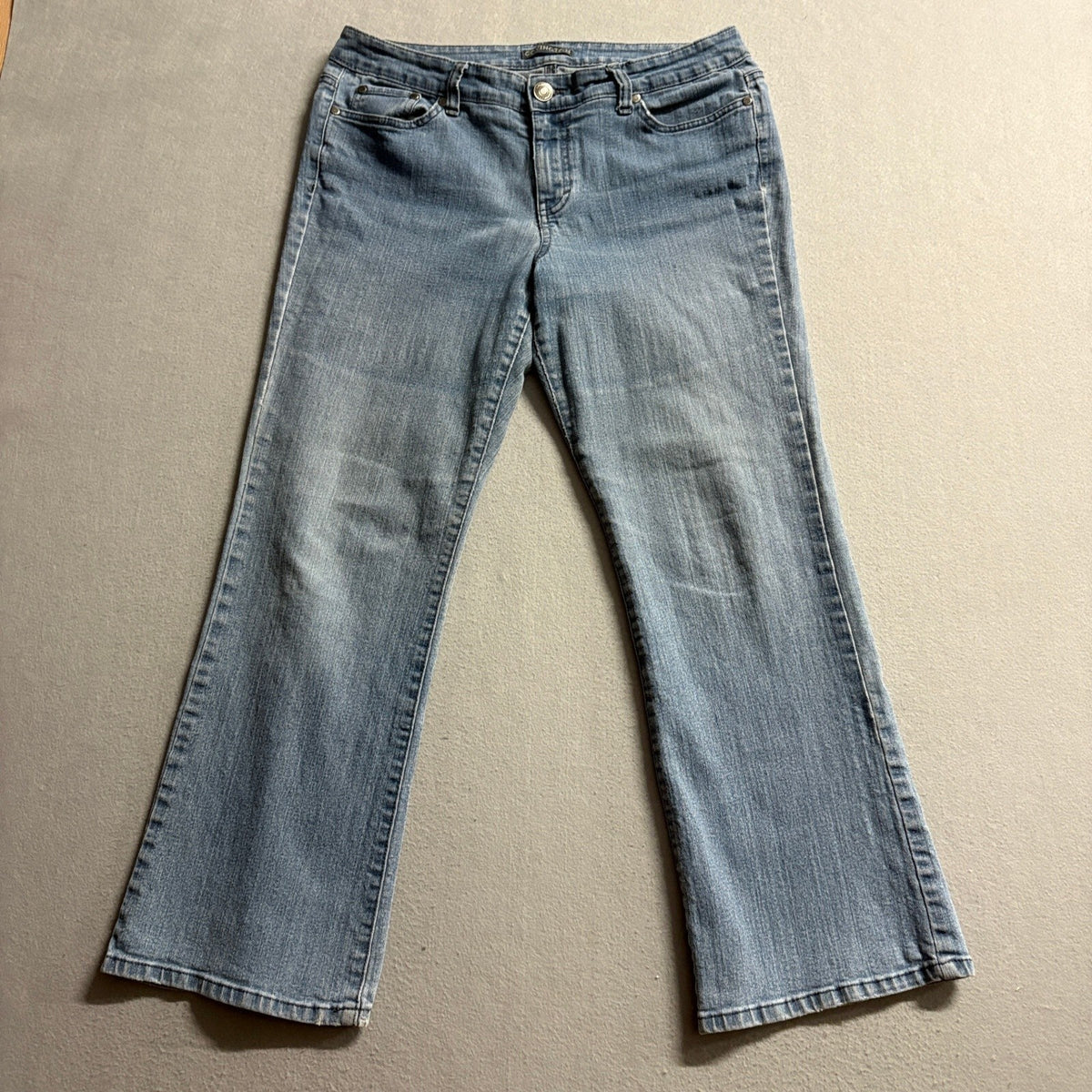 Covington Petite Bootcut Jeans Womens 12P Blue Denim Stretch Medium Wash