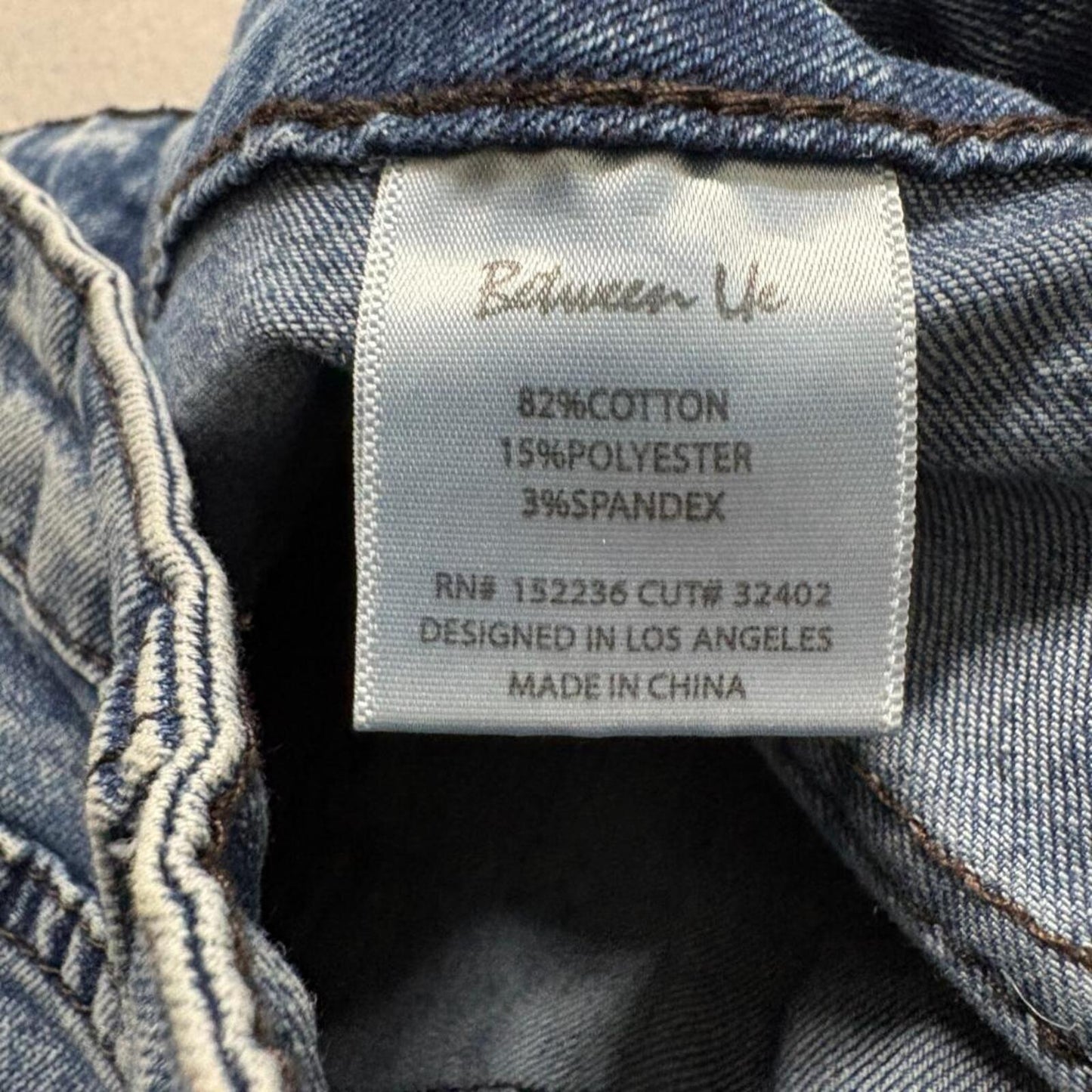 Between Us Cargo Jeans Womens Size 15 Acid Wash Blue Denim Straight Leg Stretch