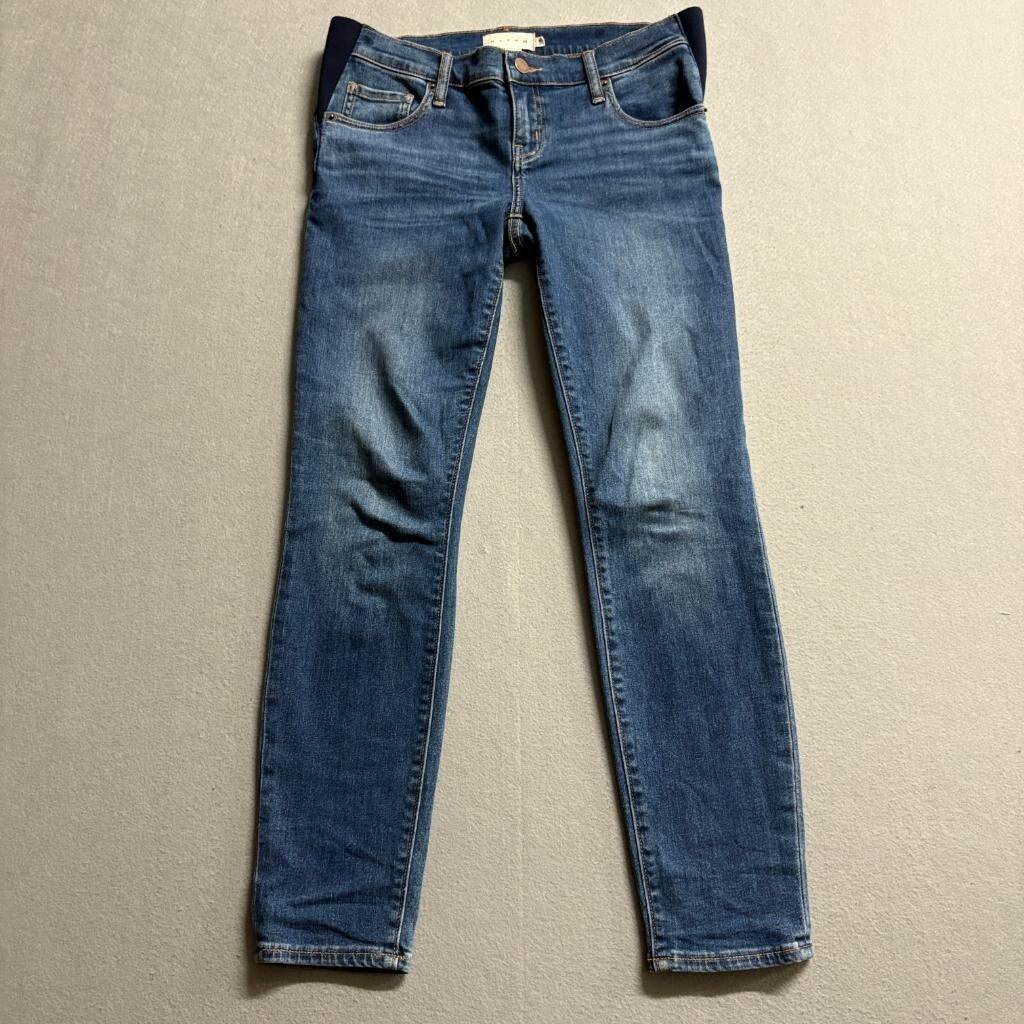 Hatch Maternity Skinny Jeans Womens Size 26 Blue Denim Elastic Side Panels