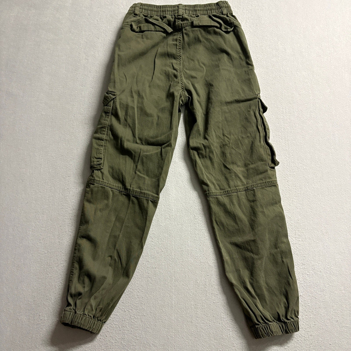 Refuge Womens Cargo Jogger Pants XS Green Elastic Waist Drawstring Pockets