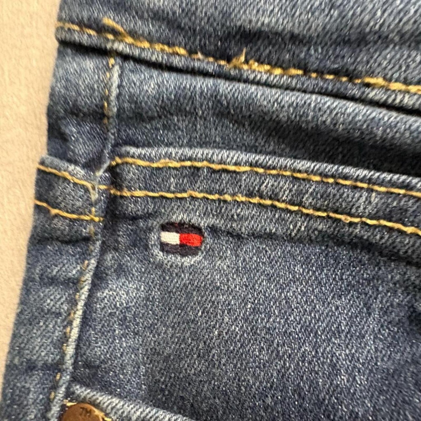 Tommy Hilfiger Boys Revolution Slim Jeans Size 12 Blue Denim Distressed Ripped