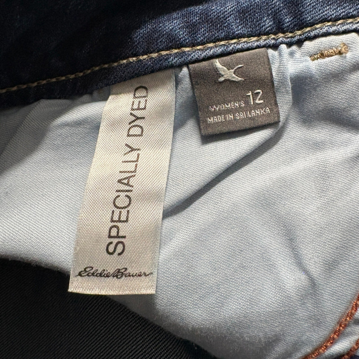 Eddie Bauer Slightly Curvy High Rise Slim Straight Jeans Womens 12 Dark Wash