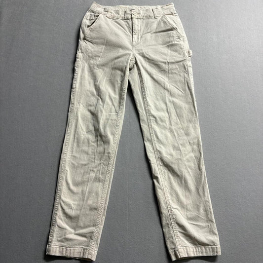 American Eagle Carpenter Pants Womens 4 Beige Khaki Stretch Straight Leg Utility