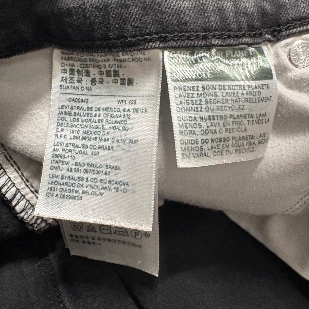 Levis 314 Shaping Straight Jeans Womens 34 Black Stretch Denim Pants