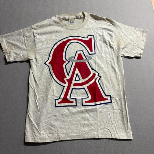 Vintage California Angels T Shirt Mens XL Gray 1995 Logo 7 MLB Baseball Tee