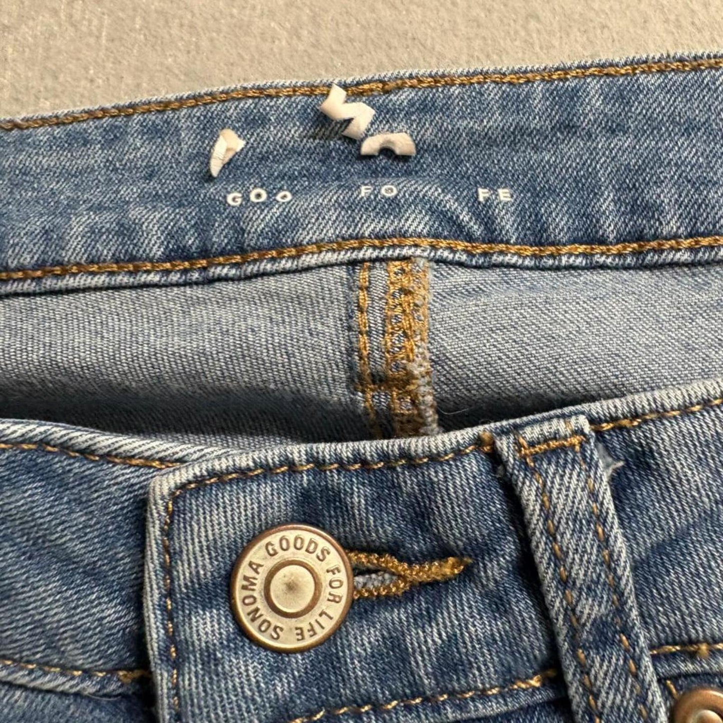 Sonoma Goods For Life Jeans Womens 8 Medium Blue Denim Straight Leg Distressed