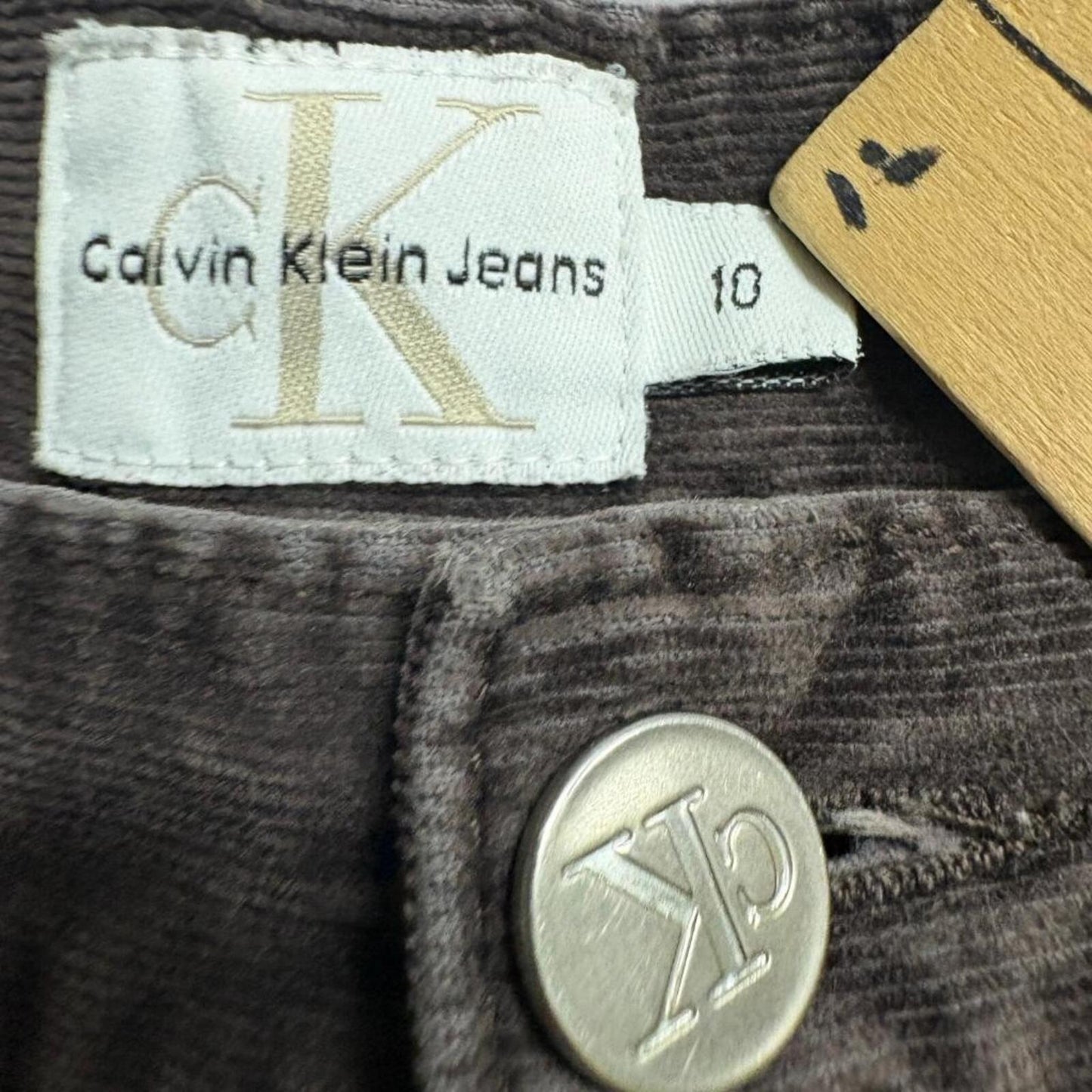 Calvin Klein Jeans Corduroy Pants Womens 10 Brown Straight Leg Stretch Mid Rise