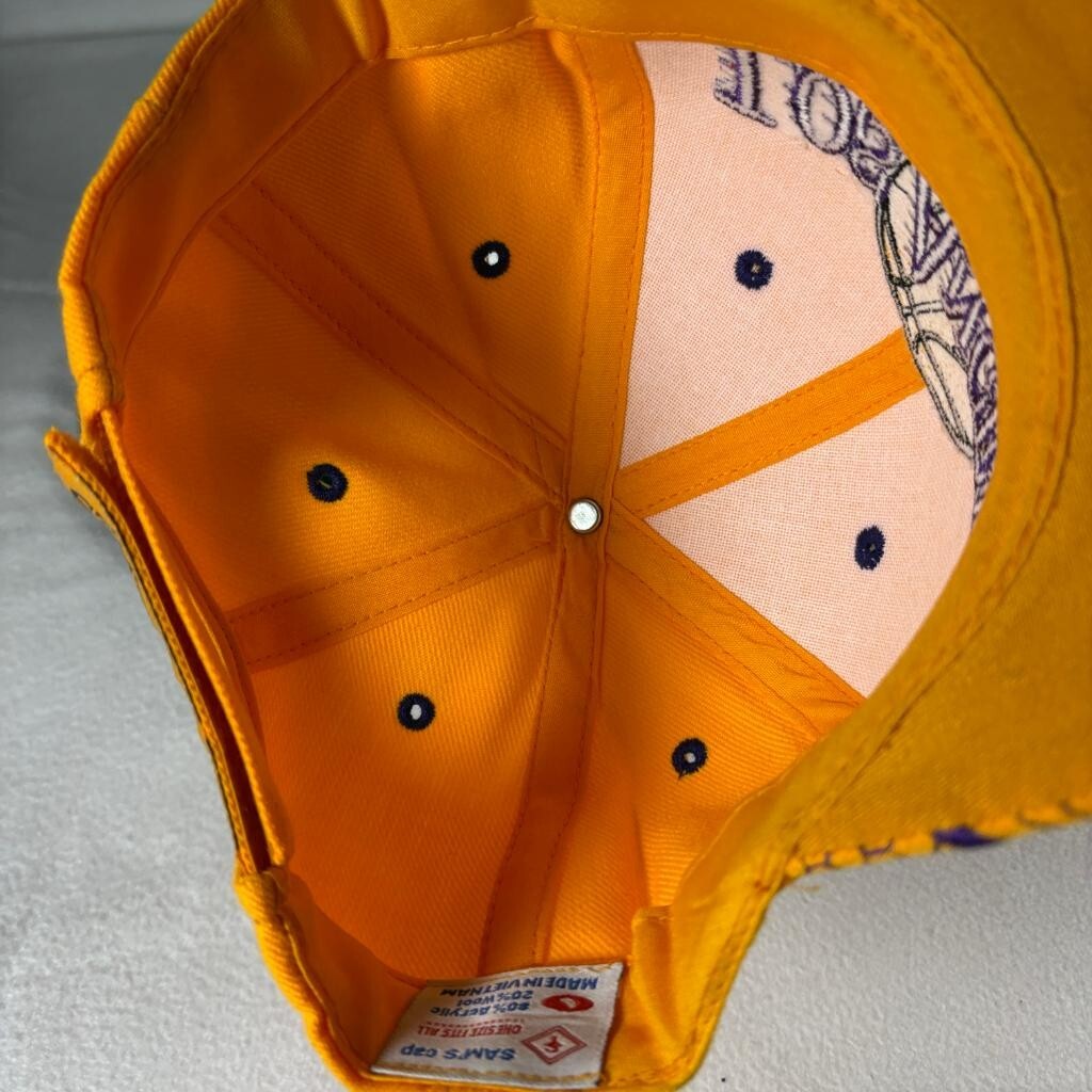 Los Angeles Lakers Hat Sam's Cap Yellow Purple LA Embroidered Hook Loop