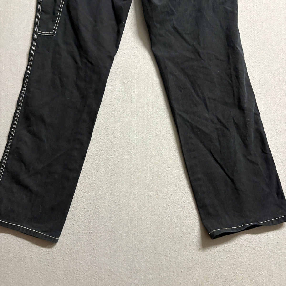 Dickies Girl Work Pants Size 7/28 Black Contrast Stitch Utility Carpenter Y2K