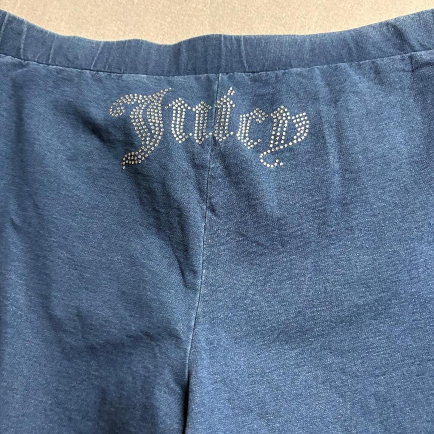 Juicy Couture Forever 21 Blue Denim Look Flare Pants Plus Size 3X Rhinestone NWT