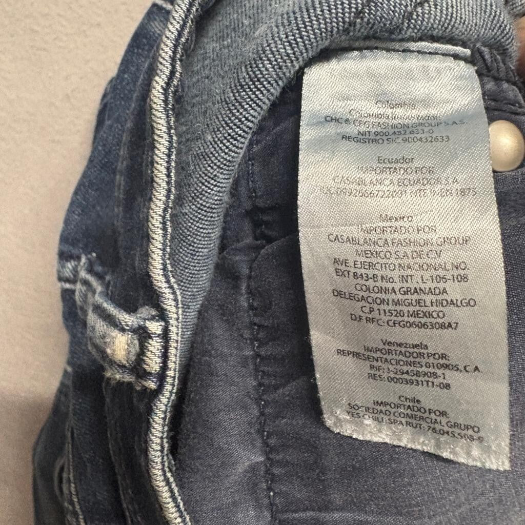 Armani Exchange Jeans Mens 34 Blue Denim Skinny Fit Stretch Dark Wash