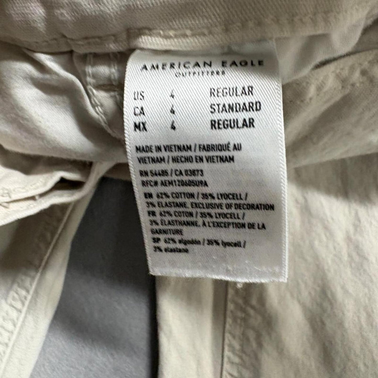 American Eagle Carpenter Pants Womens 4 Beige Khaki Stretch Straight Leg Utility