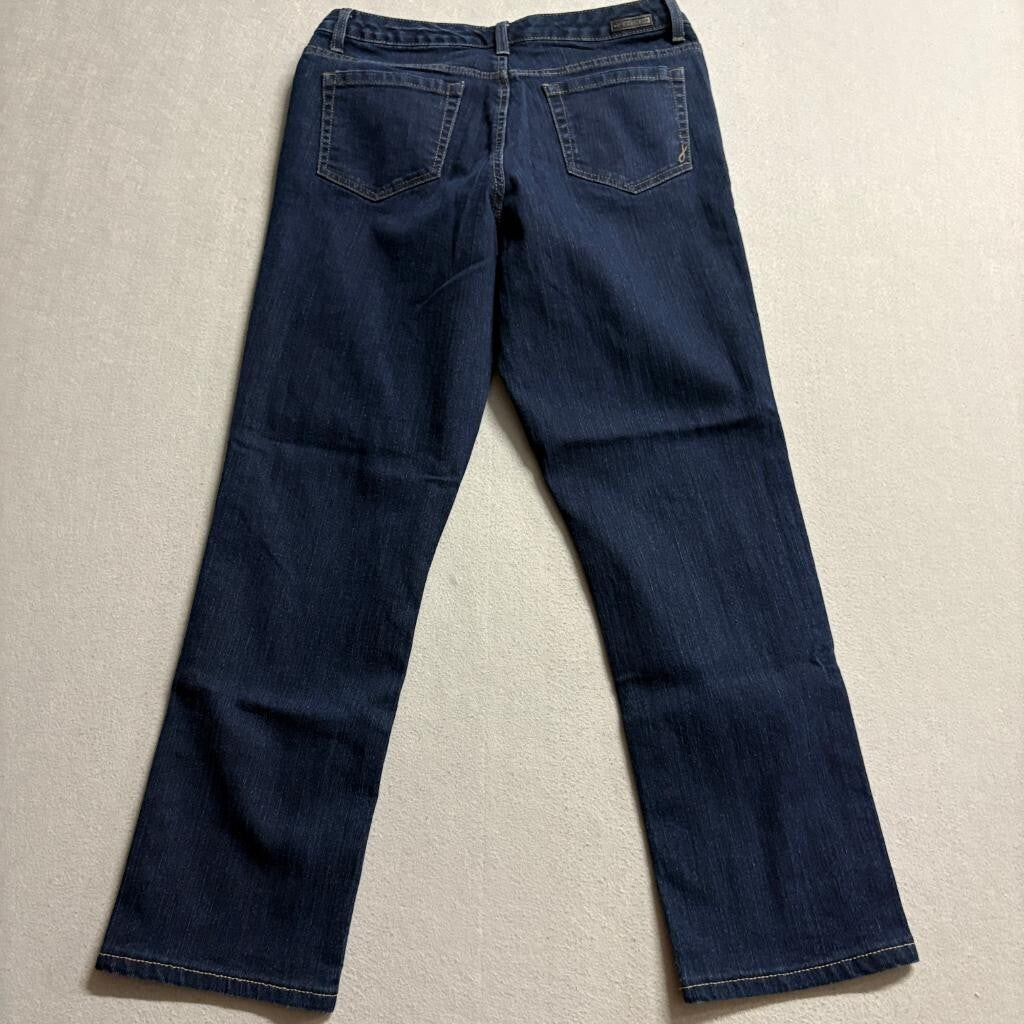 Jones New York Jeans Lexington Straight Leg Womens Size 12 Dark Wash Slimming