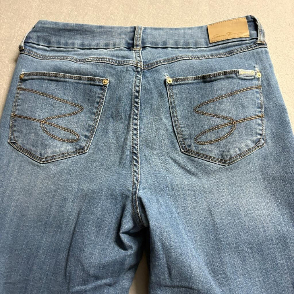 Seven7 Women's Skinny Jeans Size 12 Blue Denim Stretch Mid Rise Casual
