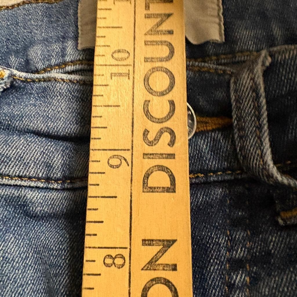 Everlane The Authentic Stretch Slim Bootcut Jeans Womens 24 Blue Raw Hem Denim