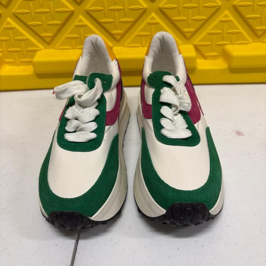 Steve Madden Actions Multi Color Platform Sneakers Womens Size 6.5M Green Suede