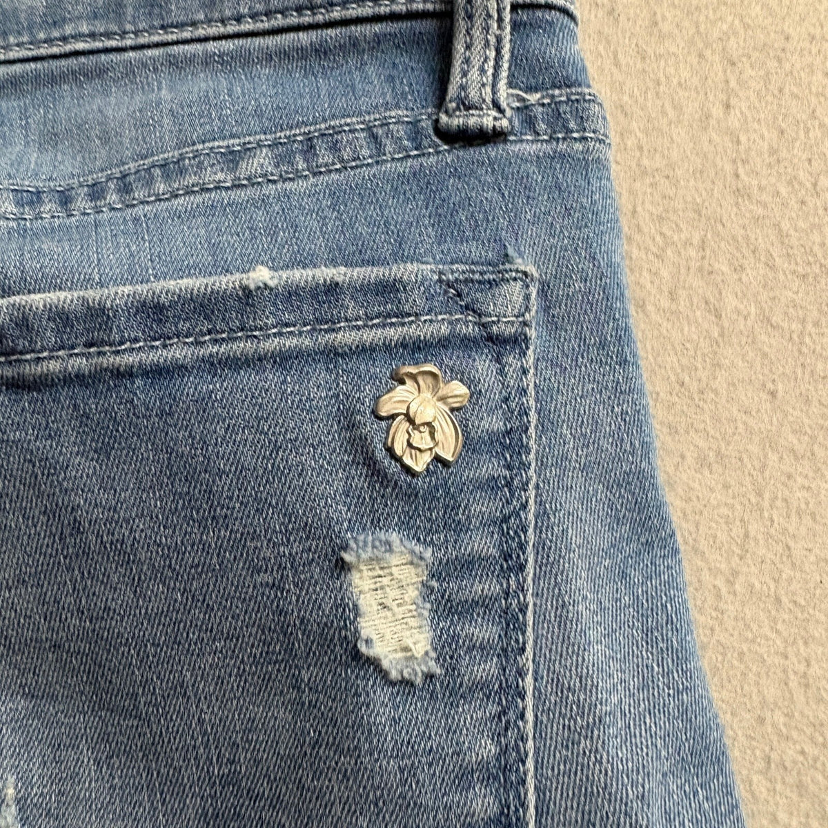 Black Orchid Noah Ankle Fray Skinny Jeans Womens 27 Medium Wash Distressed Raw
