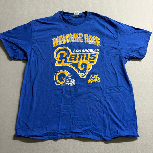 Los Angeles Rams Welcome Back T-Shirt Mens 2XL Blue Delta Pro Weight Est 1946