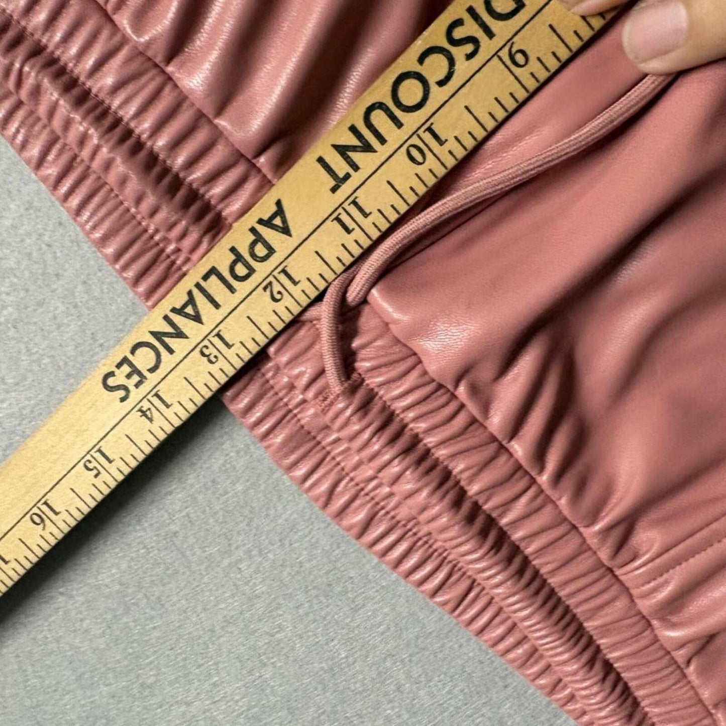 SHEIN Faux Leather Jogger Pants Womens Large Pink Elastic Waist Drawstring