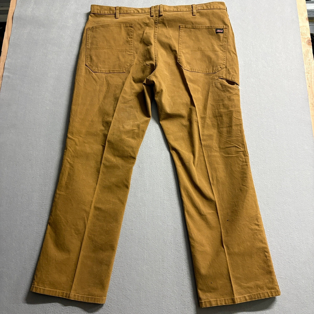 Genuine Dickies Men 42x30 Brown Canvas Utility Work Pants Carpenter Stretch