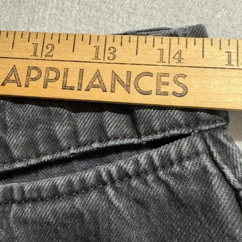 Good American Good Boy Straight Leg Jeans Womens 2/26 Black High Rise Side Slit