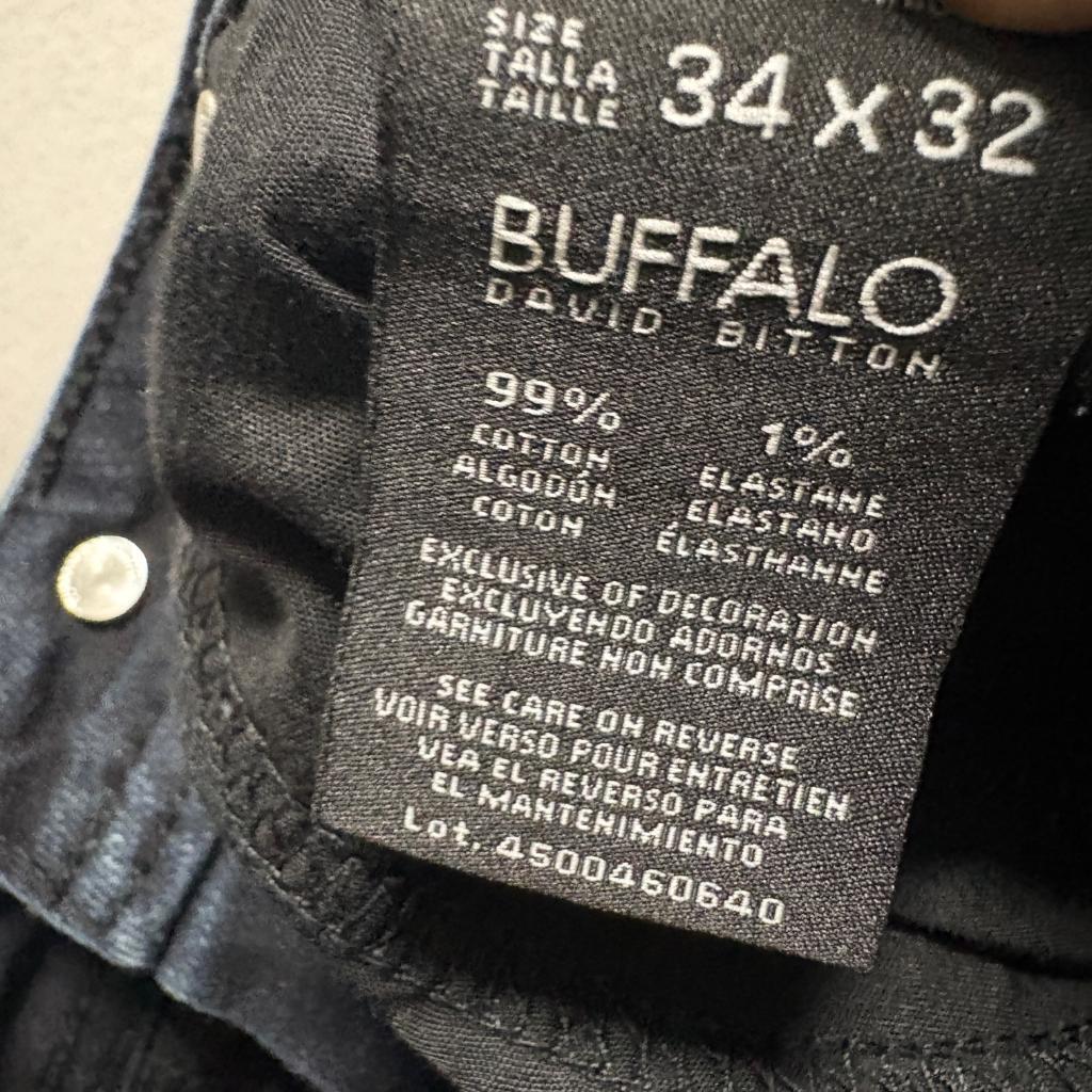 Buffalo David Bitton Jackson-X Jeans Mens 34x32 Straight Stretch Dark Wash Blue