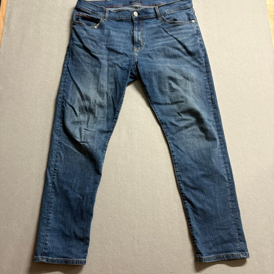 Tommy Hilfiger Jeans Mens 38x32 Blue Denim Straight Leg Stretch Pants