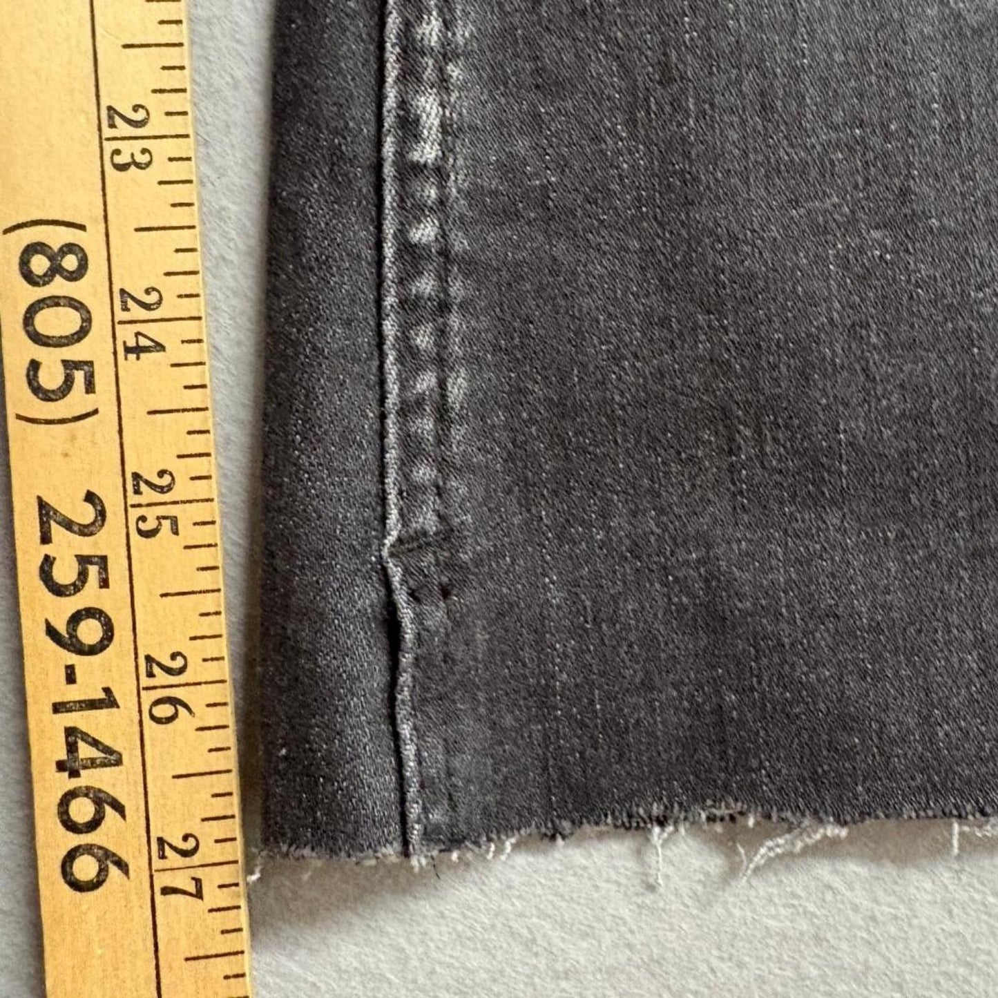Flying Monkey Jeans Womens 26 Black Distressed Raw Hem Button Fly Flare F4322