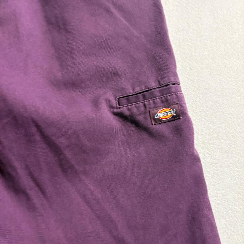 Dickies Double Knee Loose Fit Pants Womens 32x27 Purple Raw Hem Workwear