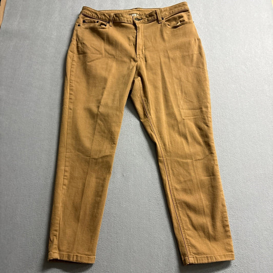 LL Bean Pants Womens 18 Reg Tan Brown BeanFlex Slim Leg Stretch Chino Casual