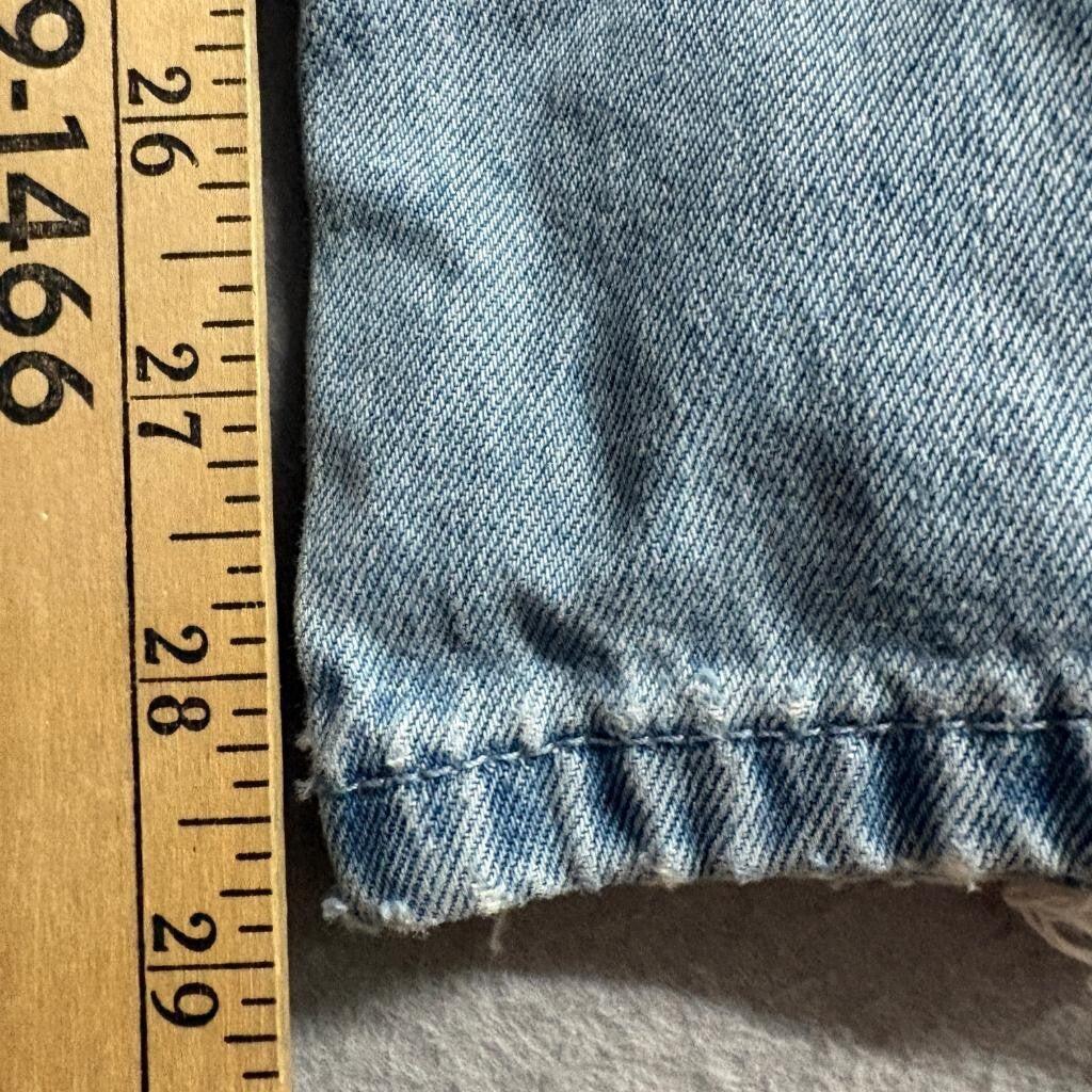 Hollister Low Rise Baggy Jeans Womens 00R W24 Light Wash Distressed Hem Denim