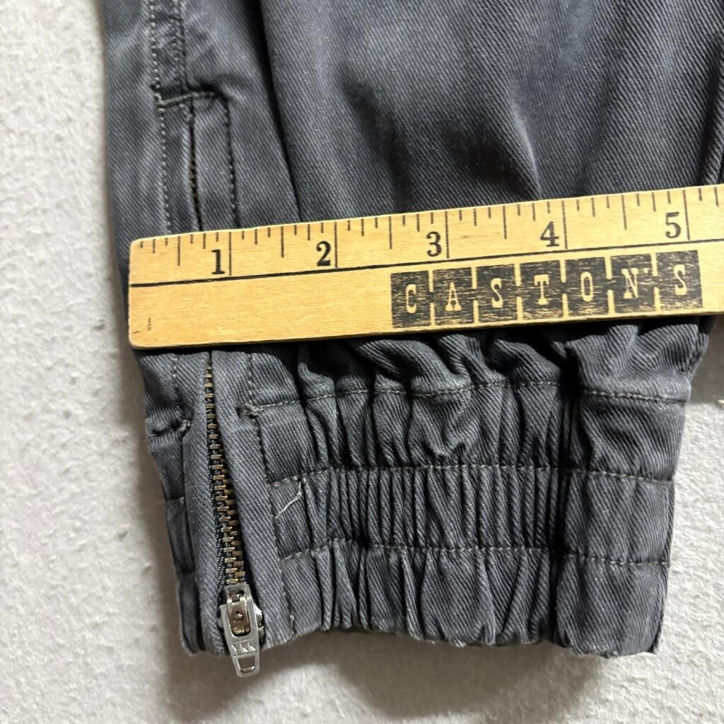 Spanx Stretch Twill Ankle Cargo Jogger Pants Womens Large Gray Elastic Waist