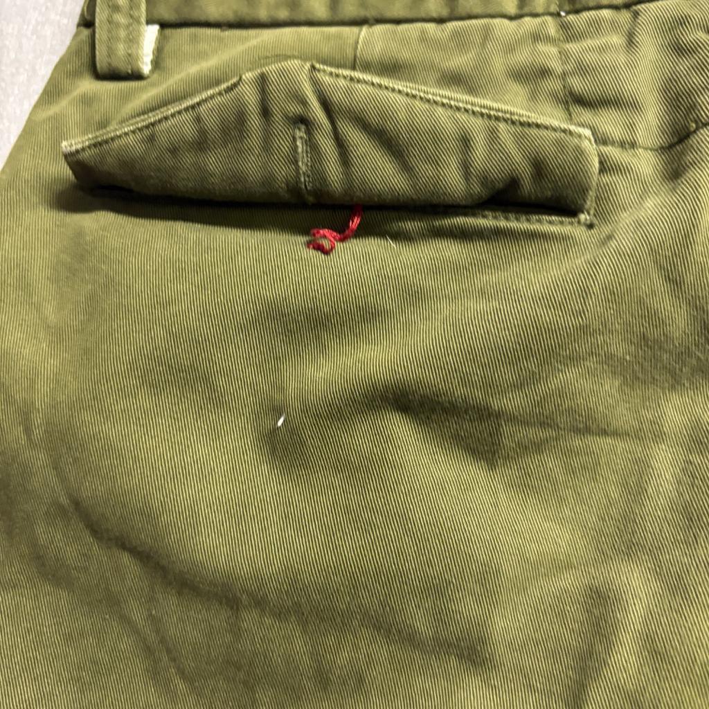 Trovata Boys Chino Pants Size 30 Olive Green 100% Cotton Button Fly Straight Leg