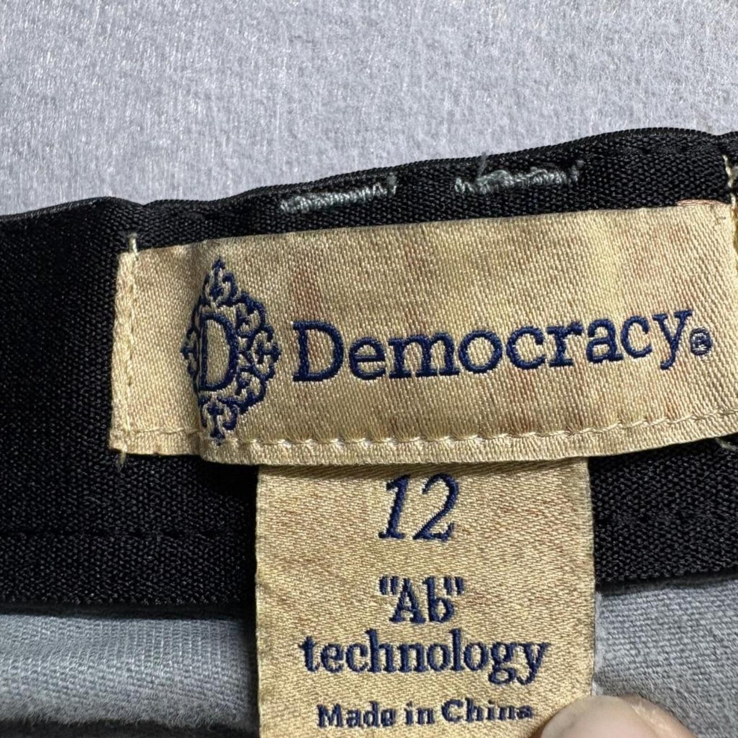 Democracy Ab Technology Pants Womens 12 Green Cotton Blend Stretch Crop Utility