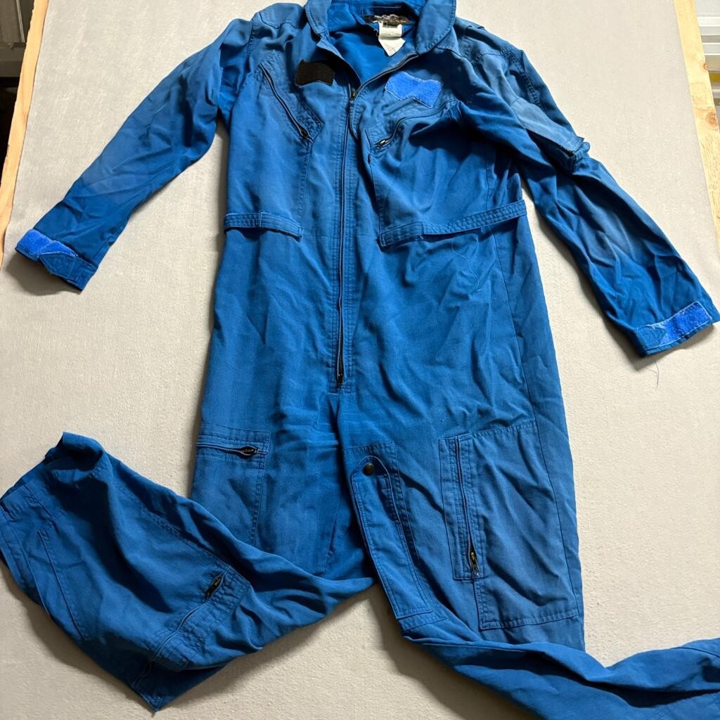 Gibson Barnes Flight Suit Blue Nomex IIIA Flame Resistant Coveralls Size 46