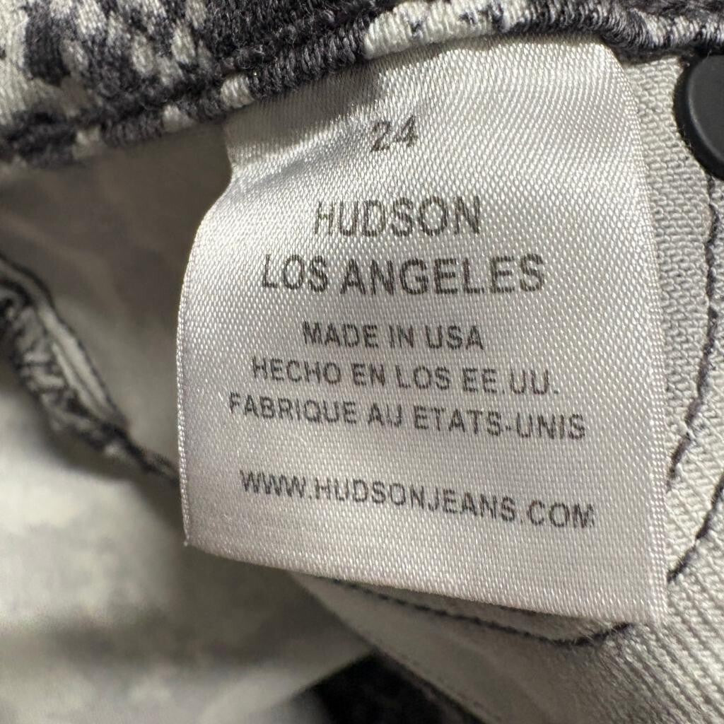 Hudson Jeans Womens 24 Gray Black Snakeskin Print High Rise Skinny Denim Pants
