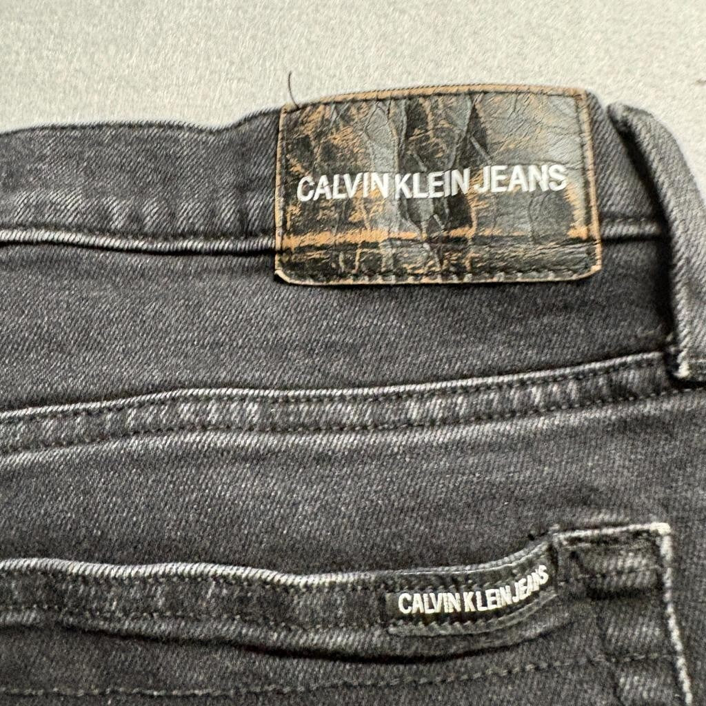 Calvin Klein Jeans Mens 38x30 CKJ 026 Slim Fit Black Denim Stretch Jeans