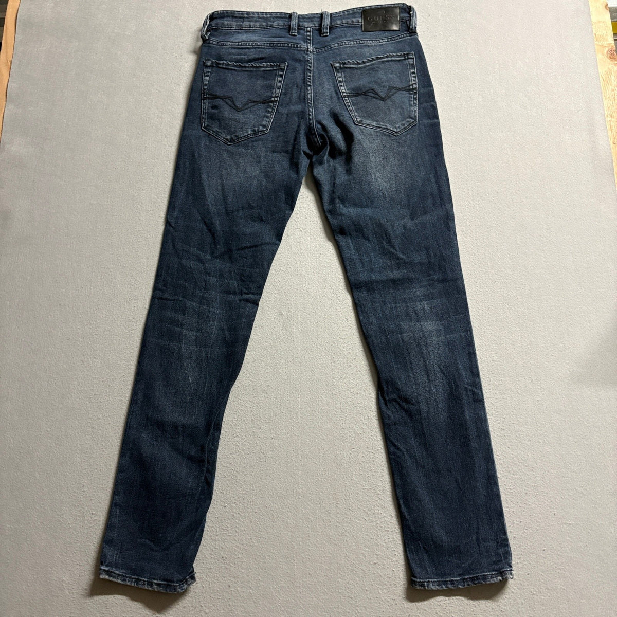 GUESS Los Angeles Slim Tapered Jeans Mens Size 32x30 Dark Wash Denim Stretch - Photo 14