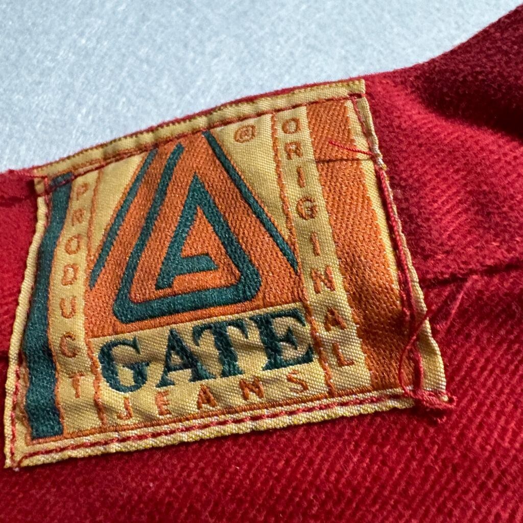Vintage Gate Jeans Red Denim Pants Womens Size 38 Cotton High Rise Straight Leg
