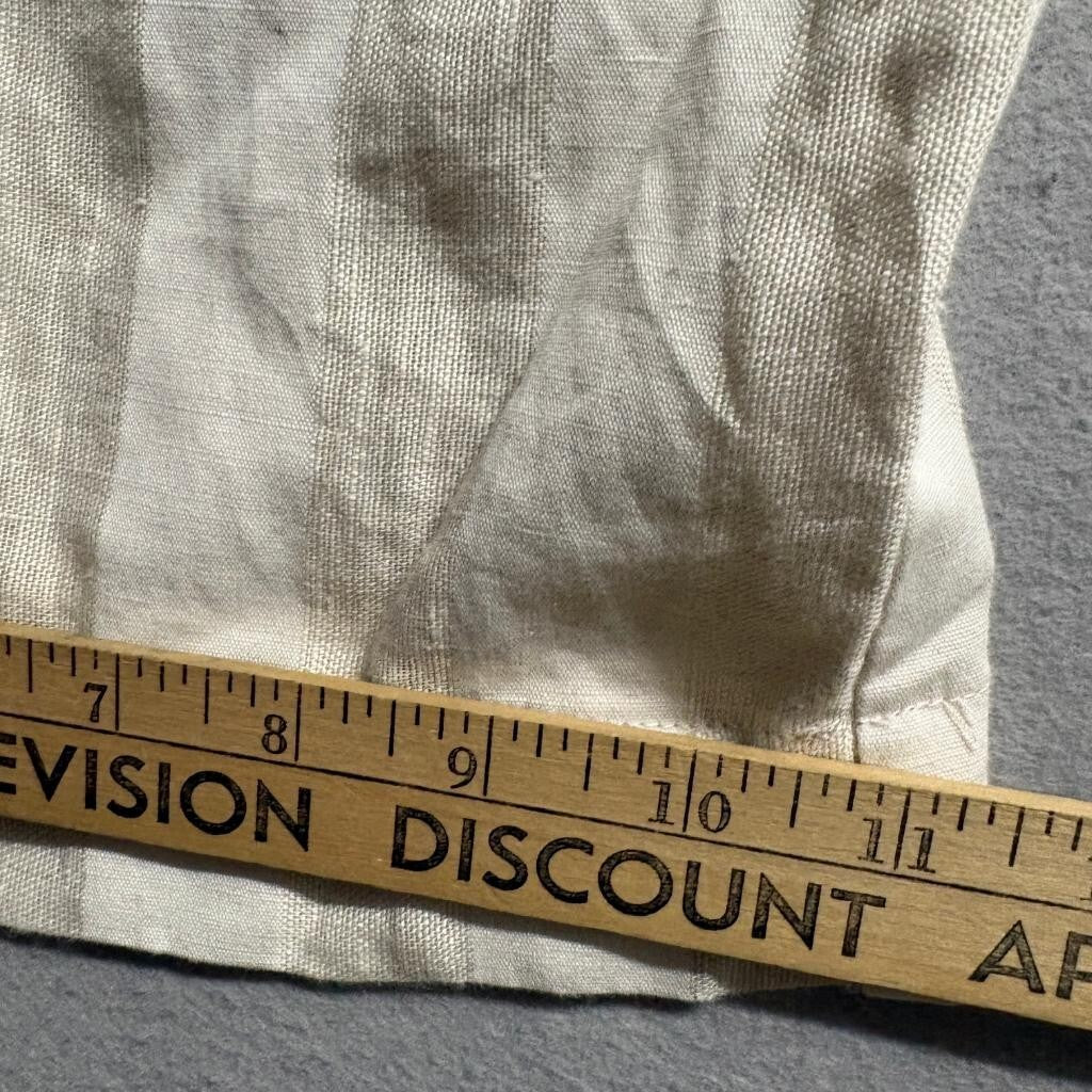 Who What Wear Linen Blend Striped Wide Leg Pants Womens Size 4 Beige White Crop