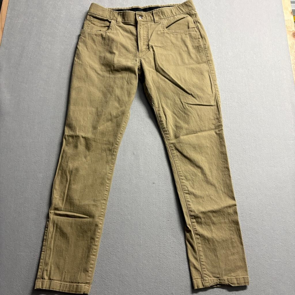 Origin USA Mens Tapered Pants 34x32 Tan Brown Cotton Stretch Canvas Workwear